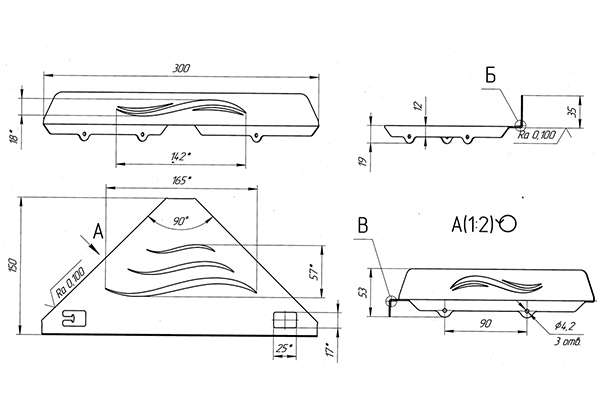 Схема - Полка в ванную Laris Wave M угловая